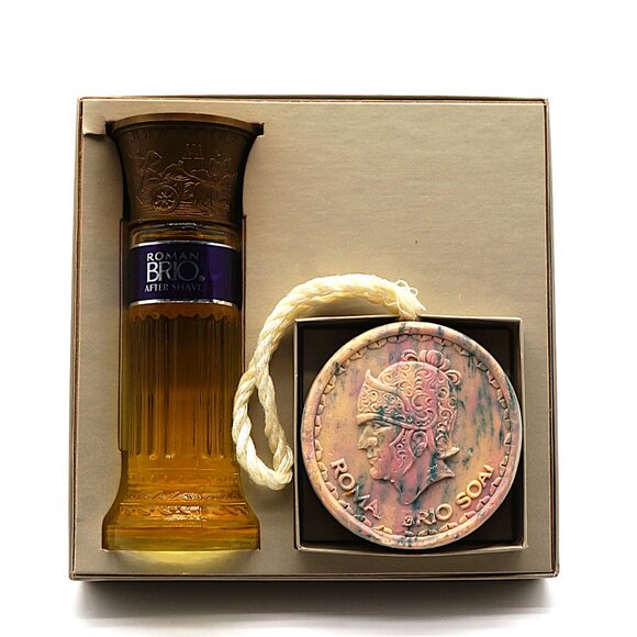 Roman Brio Shower Duo Aftershave 4 oz & Soap on a Rope 5 oz Vintage - Picture 5 of 7